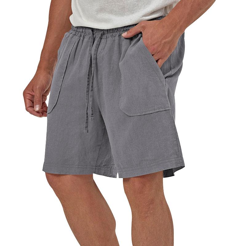 Mens Loose Breathable Solid Color Drawstring Shorts 13957258Y