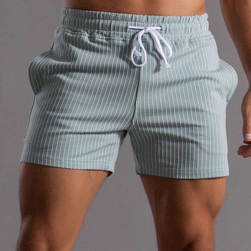 Mens Casual Striped Cotton Shorts 88170633Y