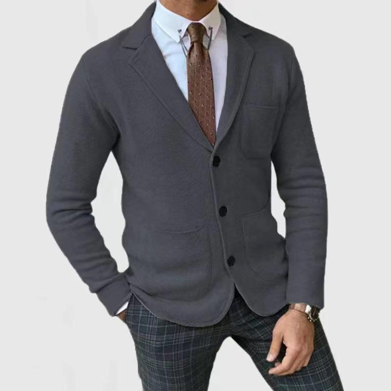 Mens Vintage Slim Lapel Single Breasted Patch Pocket Blazer 18177716M