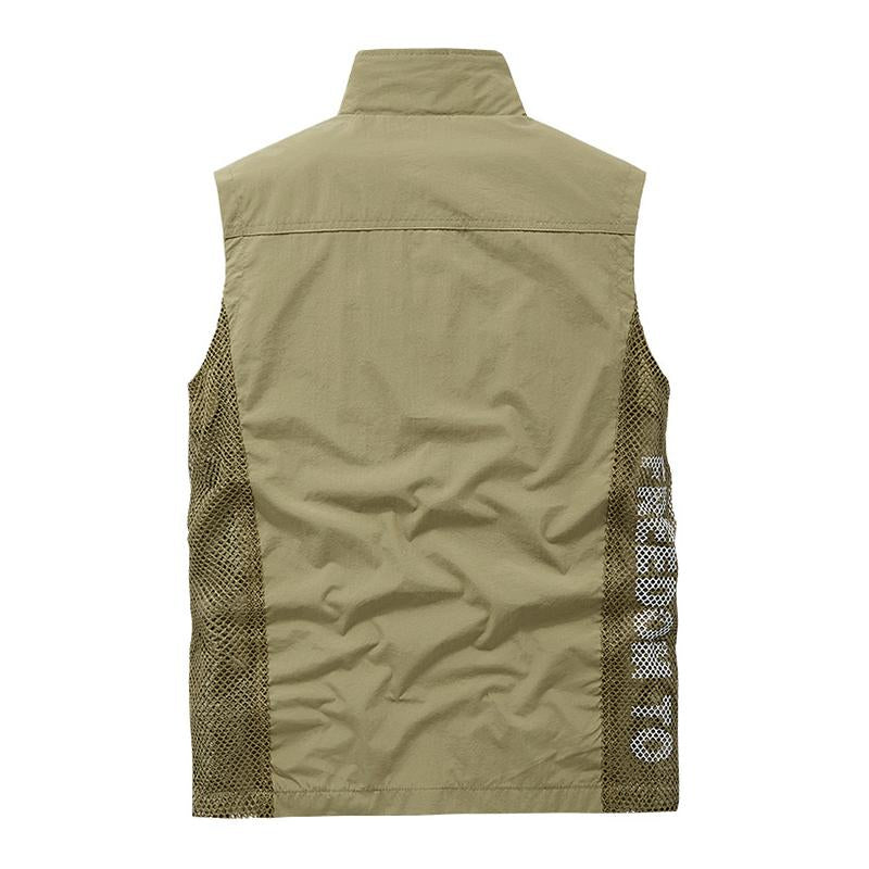 Mens Casual Quick Dry Breathable Patchwork Outdoor Fishing Vest 85381155M