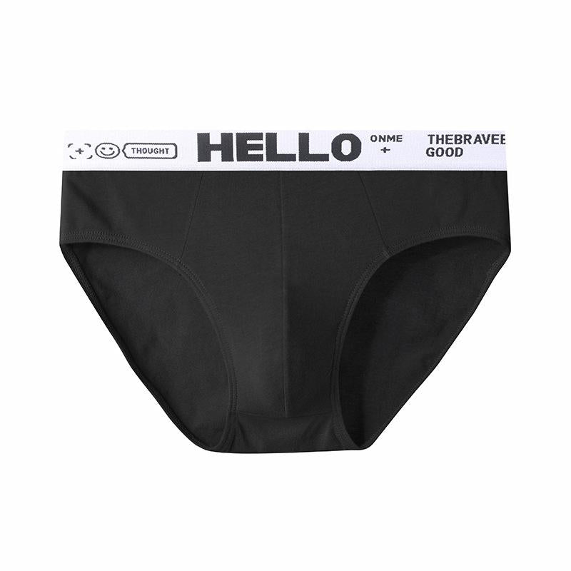 Mens Casual Cotton Breathable Comfort Letter Briefs 4 Packs 29670925M