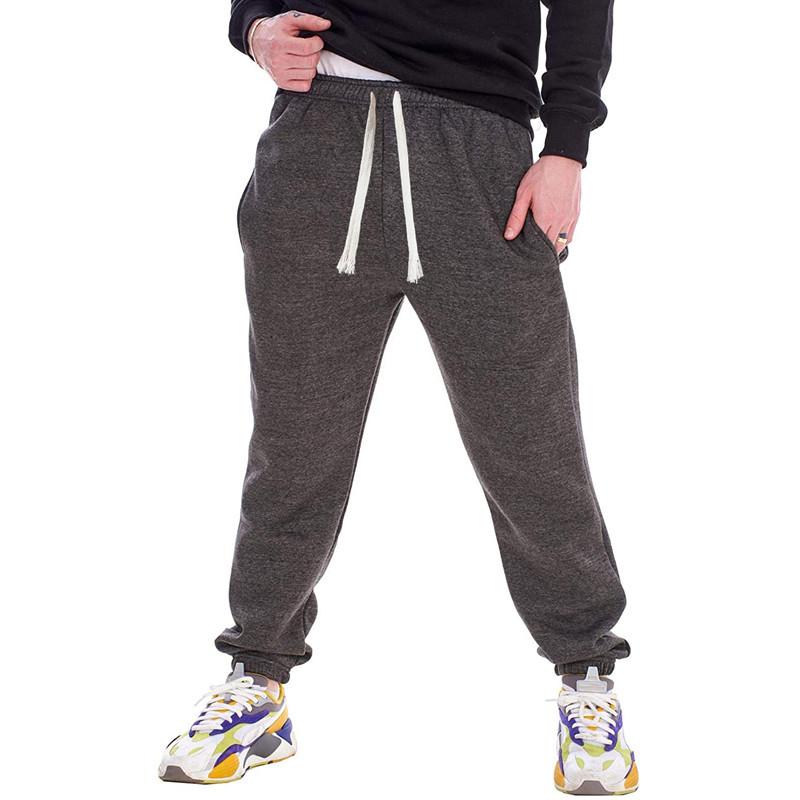 Mens Solid Color Plush Loose Elastic Waist Sports Casual Sweatpants 56549504Z