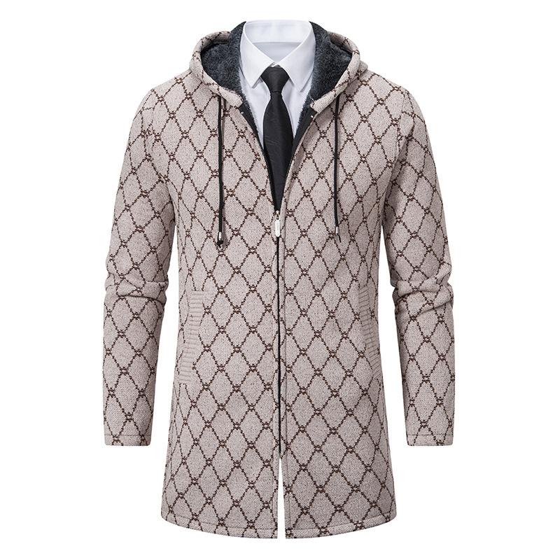 Mens Casual Hooded Knit Cardigan Zipper Coat 44306493X
