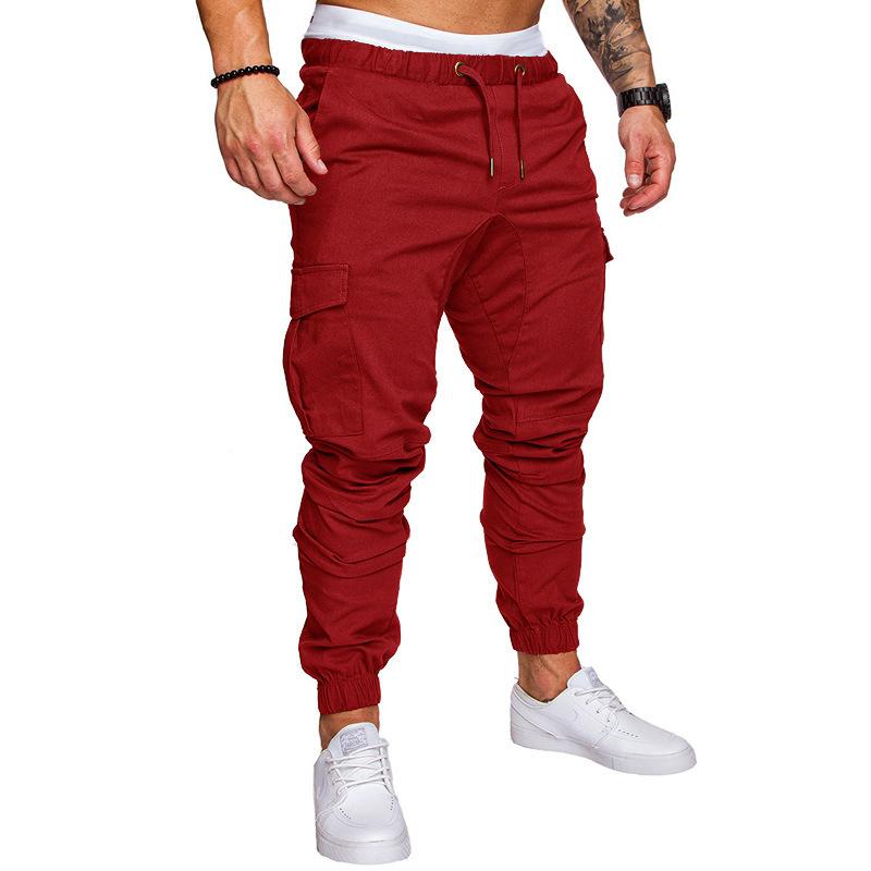 Mens Casual Multi Pocket Elastic Waist Sports Pants 12993660M