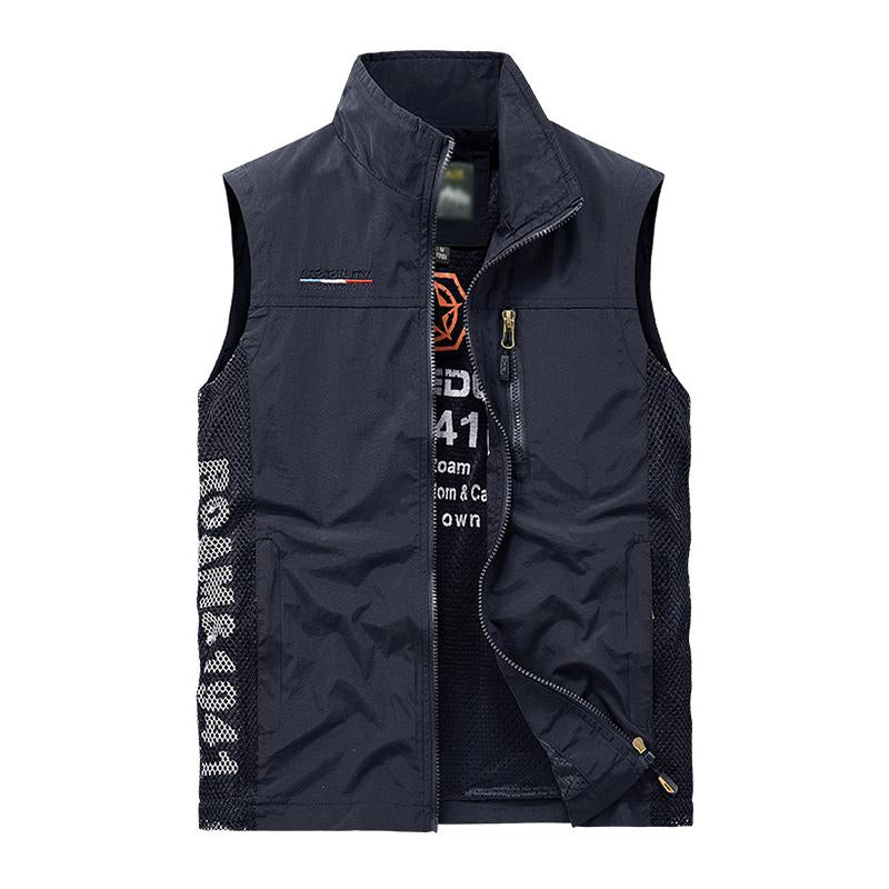 Mens Casual Quick Dry Breathable Patchwork Outdoor Fishing Vest 85381155M