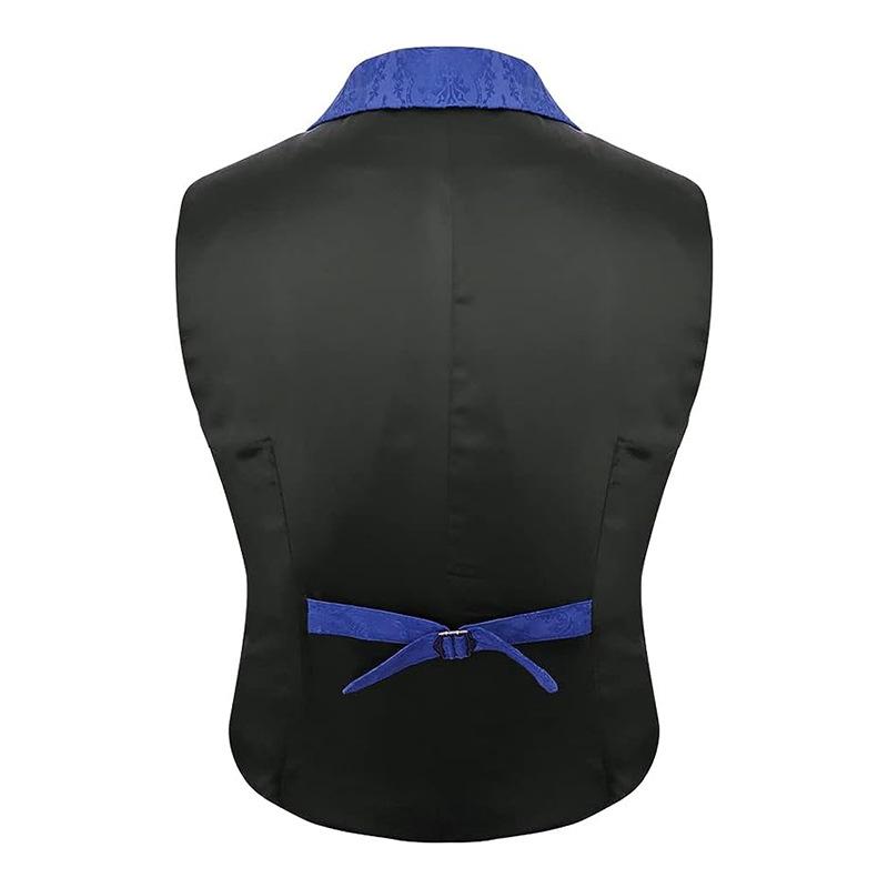 Mens Vintage Pattern Notch Lapel Slim Single Breasted Suit Vest 54482377Z