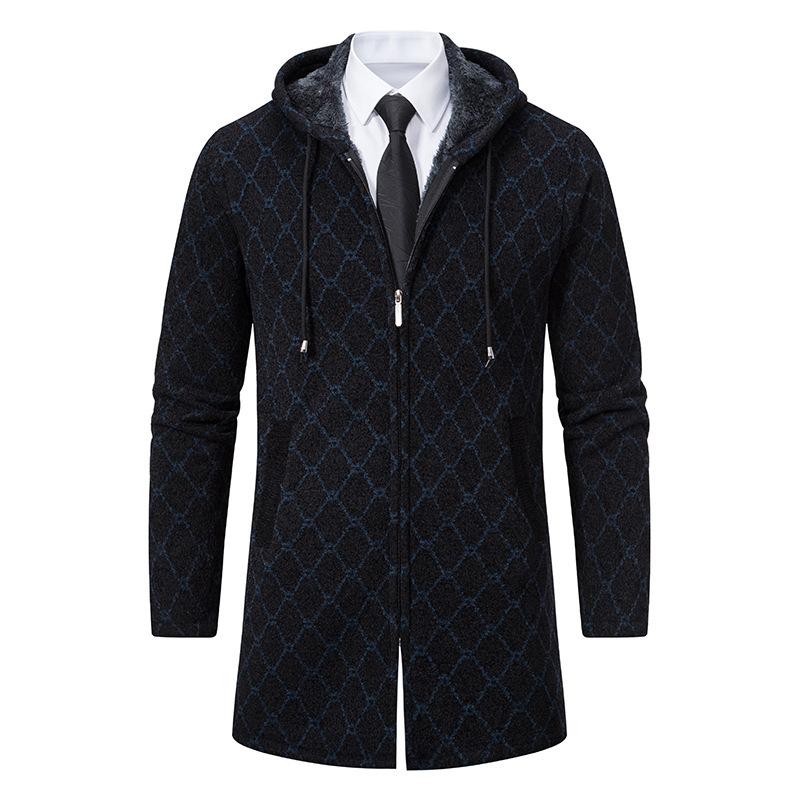 Mens Casual Hooded Knit Cardigan Zipper Coat 44306493X