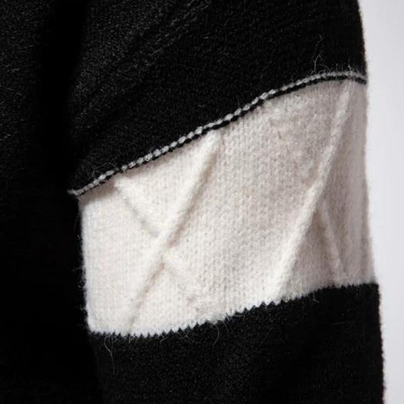 Mens Casual Color Block Jacquard Crew Neck Sweater 22320423Y