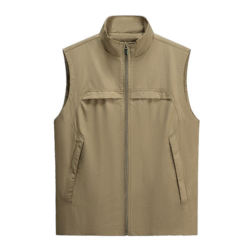 Mens Casual Outdoor Stand Collar Breathable Quick-Drying Fishing Vest 53258545M