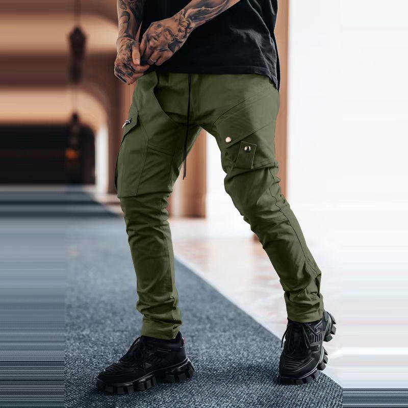 Mens Casual Multi-pocket Zipper Decor Cargo Pants 41490042Z