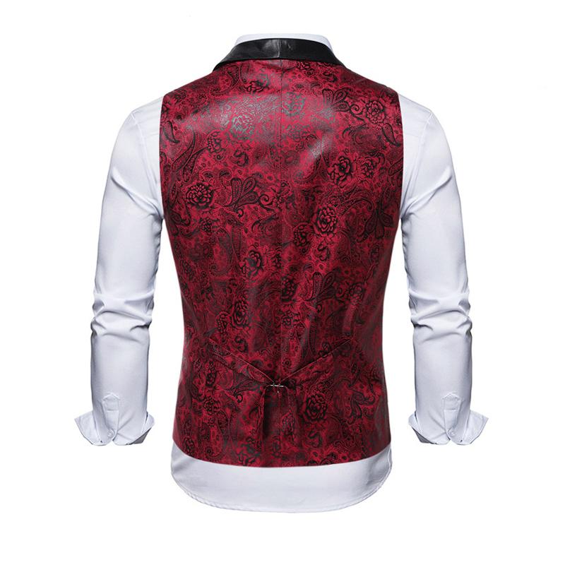 MenS Vintage Single-Breasted Green Fruit Collar Suit Vest 57342905Y