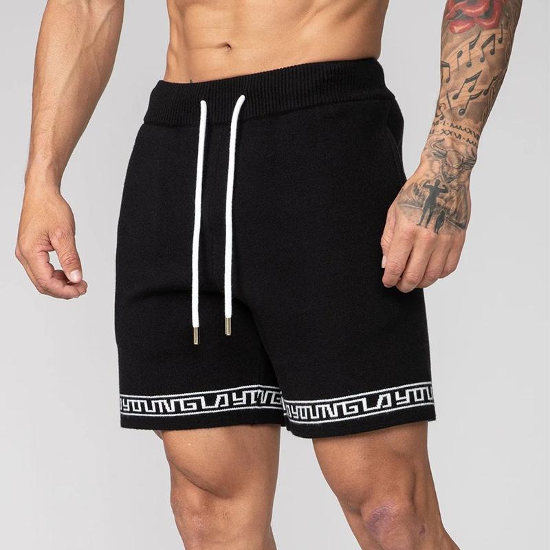 Mens Summer Casual Printed Elastic Waist Loose Sports Shorts 19455069M