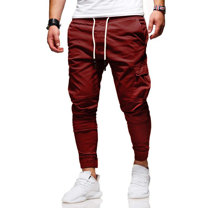 Mens Casual Multi Pocket Elastic Waist Sports Pants 12861184M