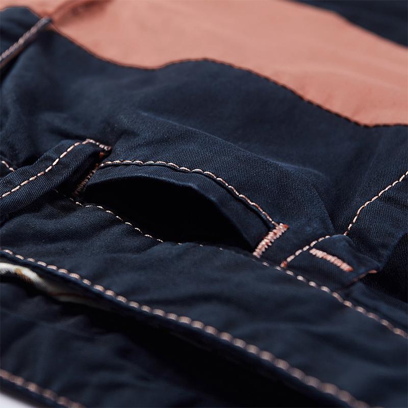 Mens Casual Color Contrast Stitching Cotton Cargo Shorts 55793920M