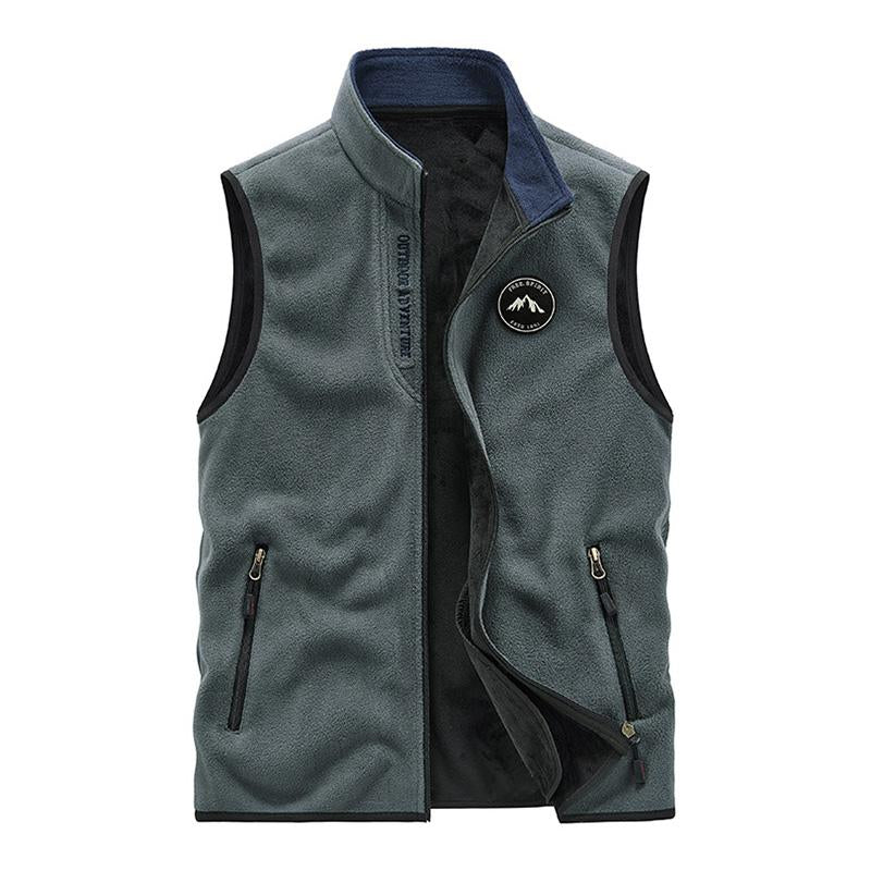 Mens Casual Stand Collar Thin Fleece Polar Fleece Warm Loose Vest 13778258M