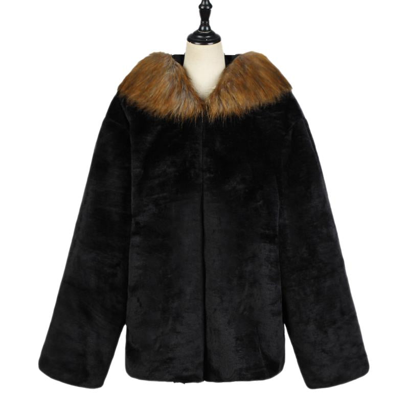 Mens Resort Soft Outdoor Warm and Comfortable Hooded Fur Jacket 35641551X