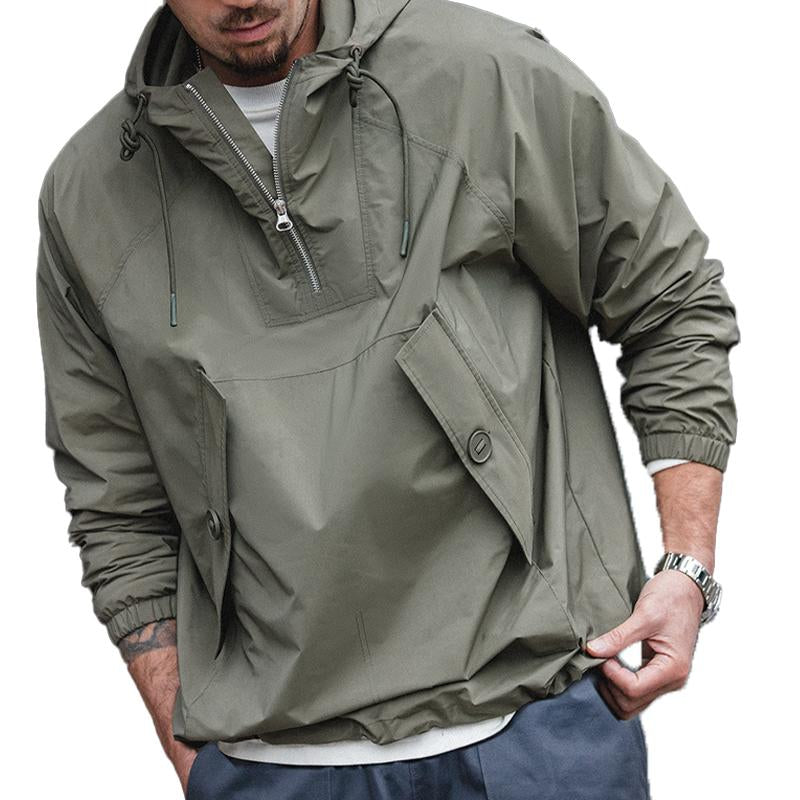 MenS Casual Outdoor Cargo Zipper Hooded Sweatshirt 88530910Y