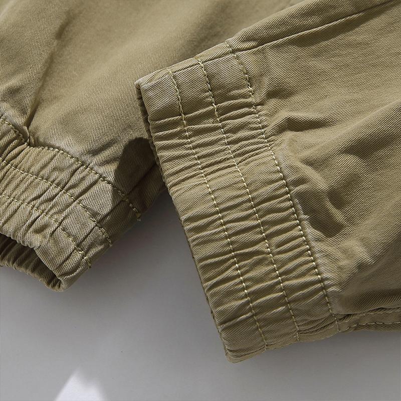 Mens Casual Solid Color Loose Multi-Pocket Cargo Pants 89116236M