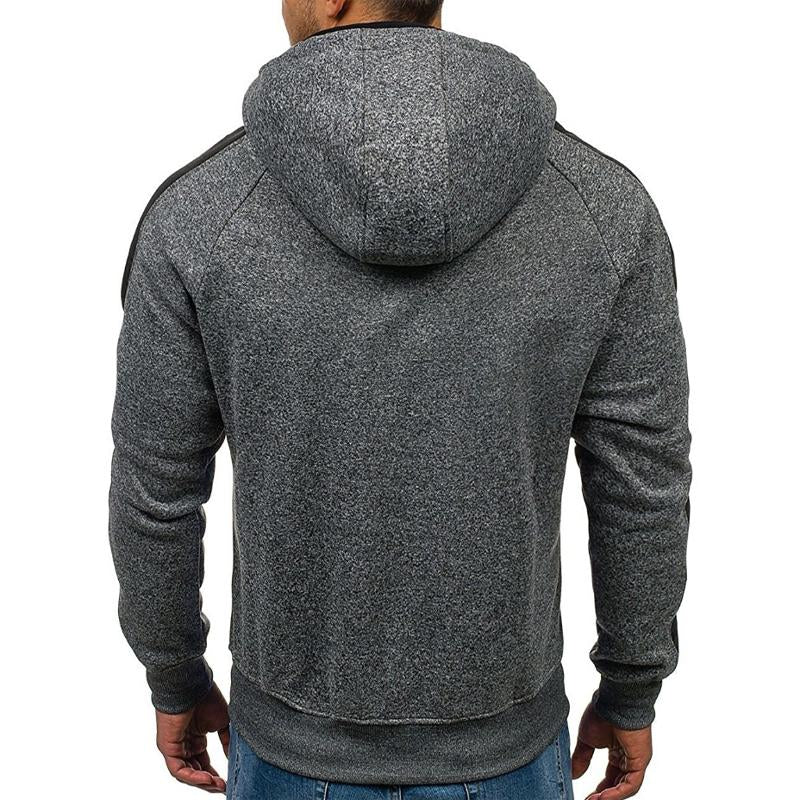 Mens Casual Colorblock Raglan Sleeve Hooded Sweatshirt Jacket 91354198Y