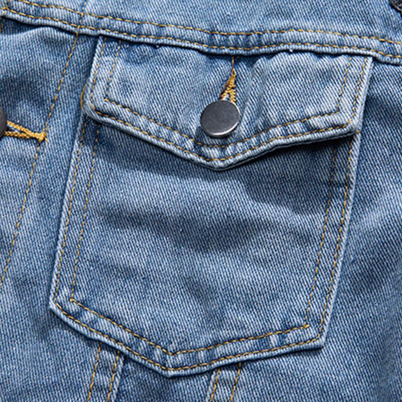 Mens Fashion Cross Patch Lapel Single Breasted Denim Jacket 84136194M