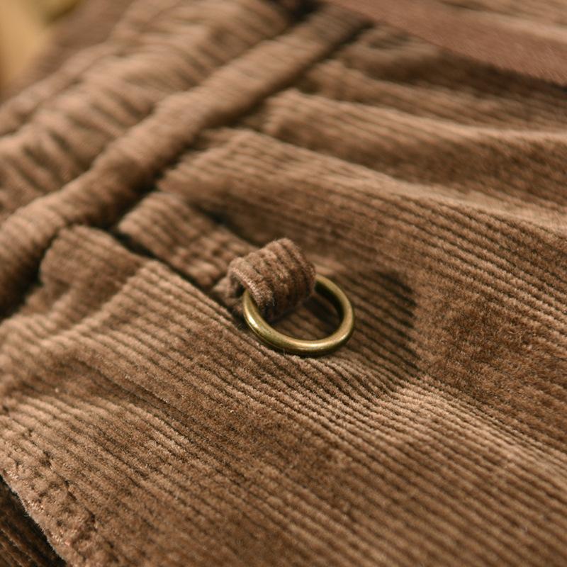 Mens Vintage Corduroy Loose Loose Elastic Waist Pants 88615359M