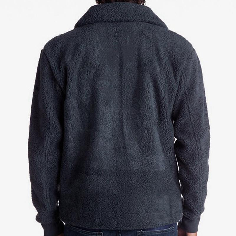 Mens Casual Lapel Thick Sherpa Long Sleeve Jacket 08920192M