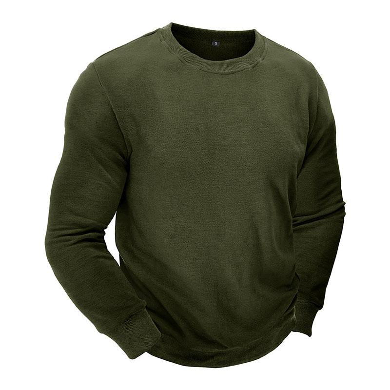 Mens Casual Outdoor Round Neck Fleece Warm Long-Sleeved Sweatshirt 55766743M