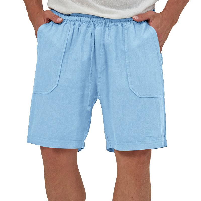 Mens Casual Loose Solid Color Sleeveless Vest Shorts Set 61445702X