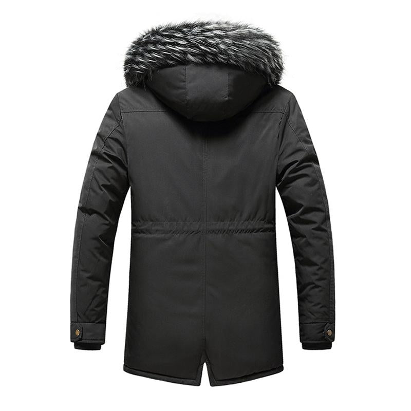 Mens Casual Outdoor Hooded Fleece Zipper Warm Workwear Coat 45840671M