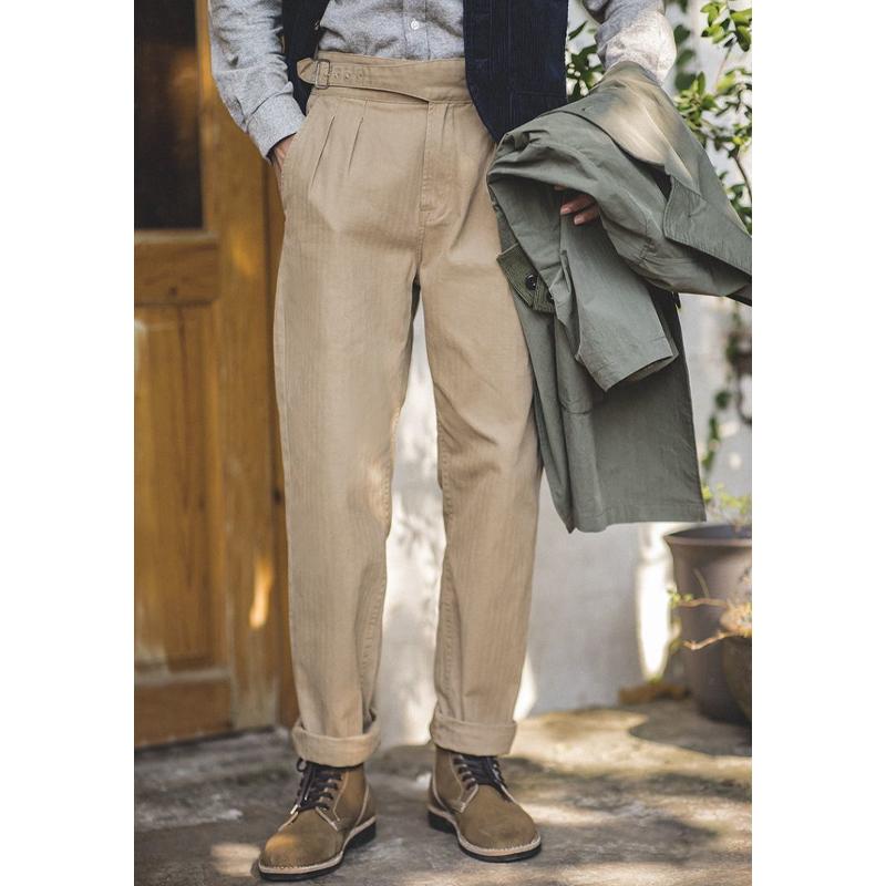 Mens Casual Vintage Solid Color Gurkha Pants 44231462Y