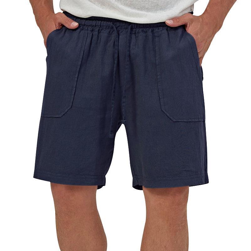 Mens Casual Loose Solid Color Sleeveless Vest Shorts Set 61445702X