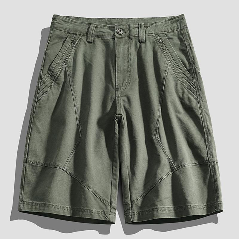 Mens Casual Stitching Solid Color Cotton Cargo Shorts 57524177M