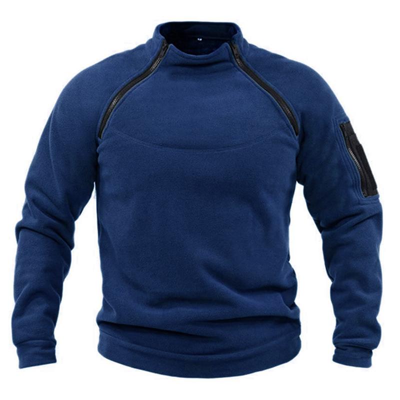 Mens Casual Outdoor Stand Collar Warm Loose Breathable Tactical Sweatshirt 09501450M