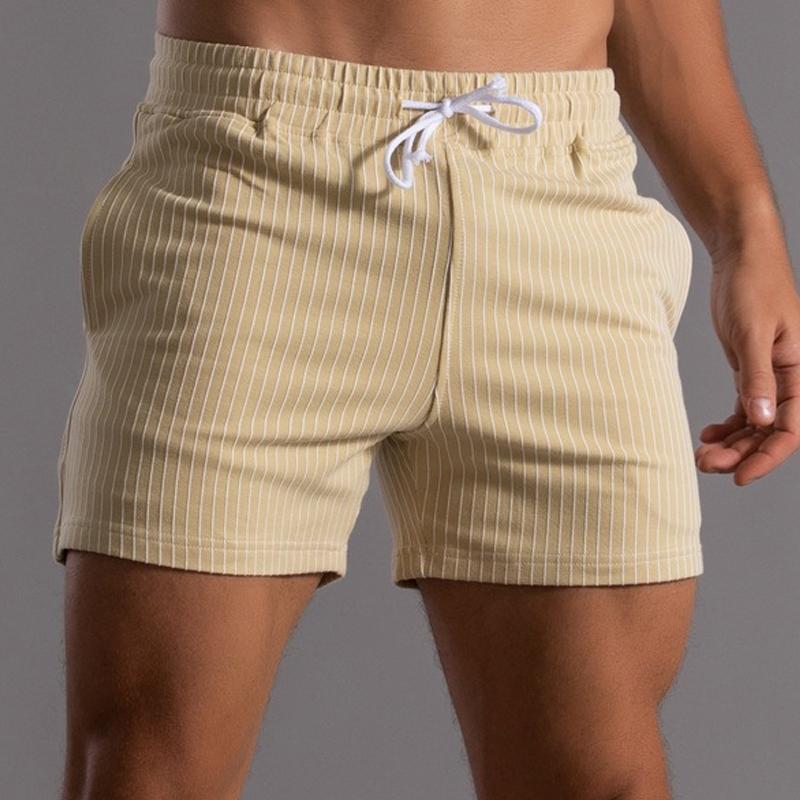 Mens Casual Striped Cotton Shorts 88170633Y