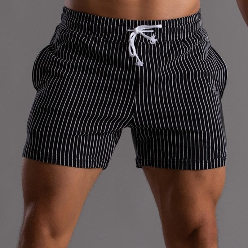 Mens Casual Striped Cotton Shorts 88170633Y