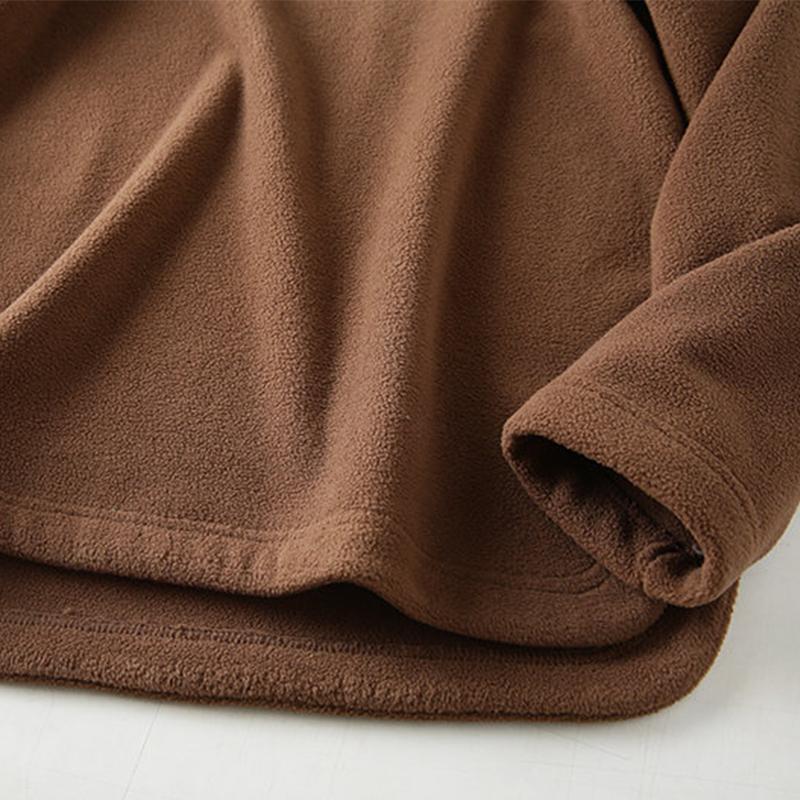 Mens Casual Solid Color Polar Fleece Loose Pullover Hoodie 50588366M