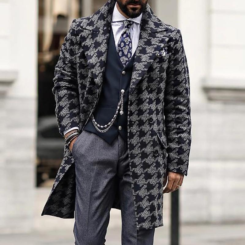 Mens Fashion Houndstooth Print Blazer Coat 11201934X