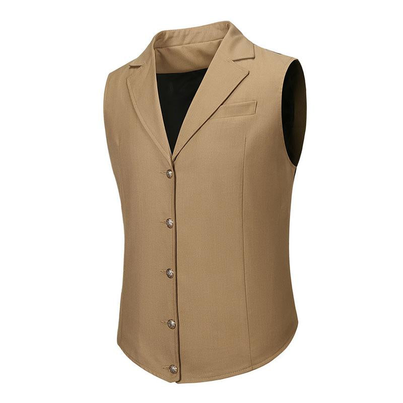Mens Casual Solid Color Lapel Single Breasted Suit Vest 79179970M