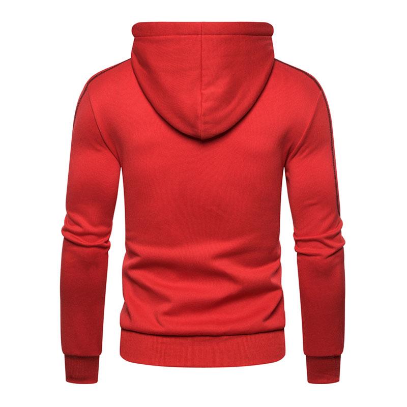 Mens Casual Color Block Zip Long Sleeve Sports Hoodie 67415663M