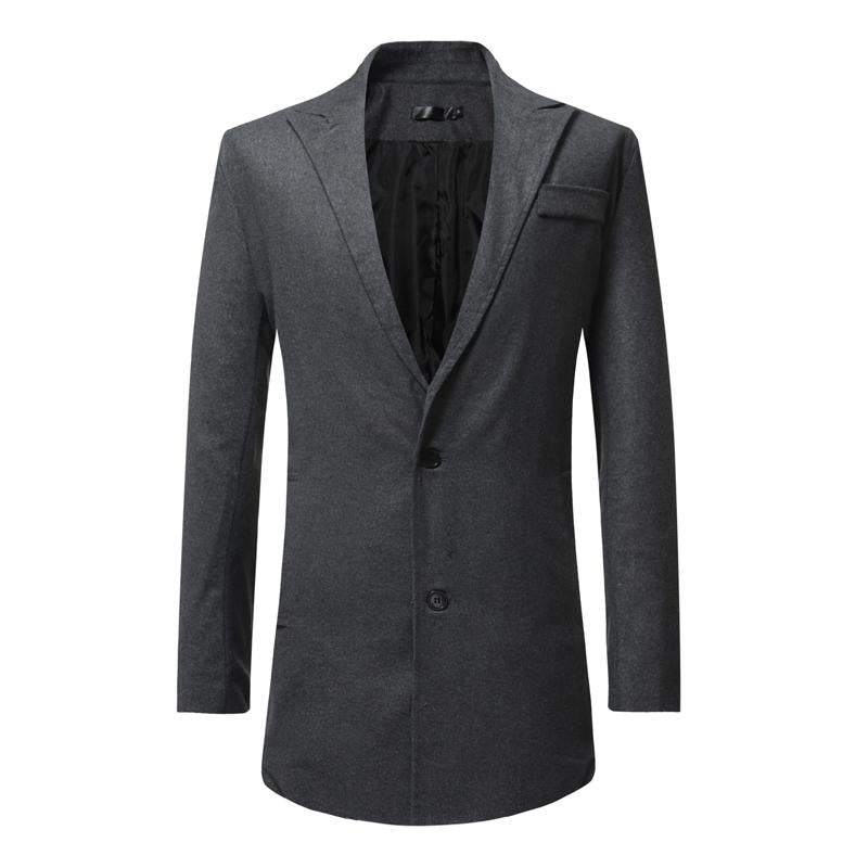 Mens Solid Color Mid-length Single-breasted Coat 68376808X