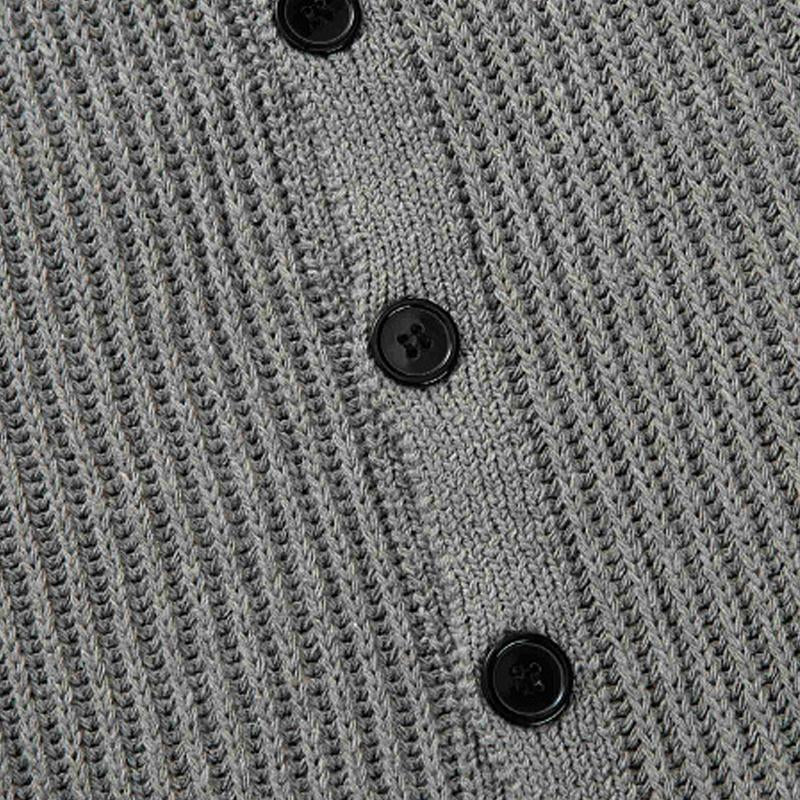 Mens Autumn and Winter Retro V-neck Sleeveless Single-breasted Button-down Slim-fit Knitted Vest 99440998X