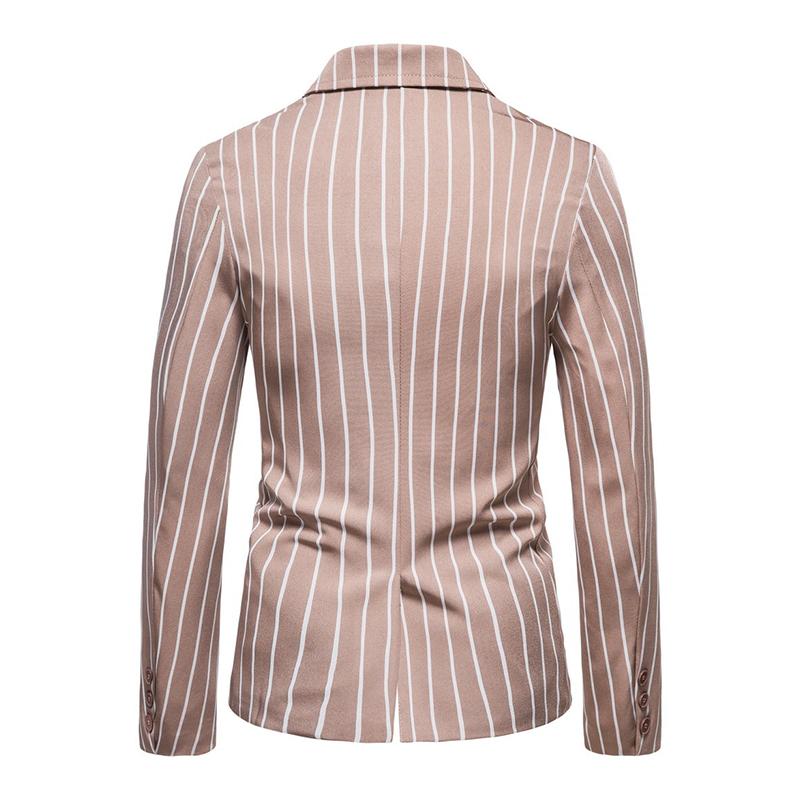 Mens Casual Striped Two-Breasted Single-Breasted Blazer 97827692M