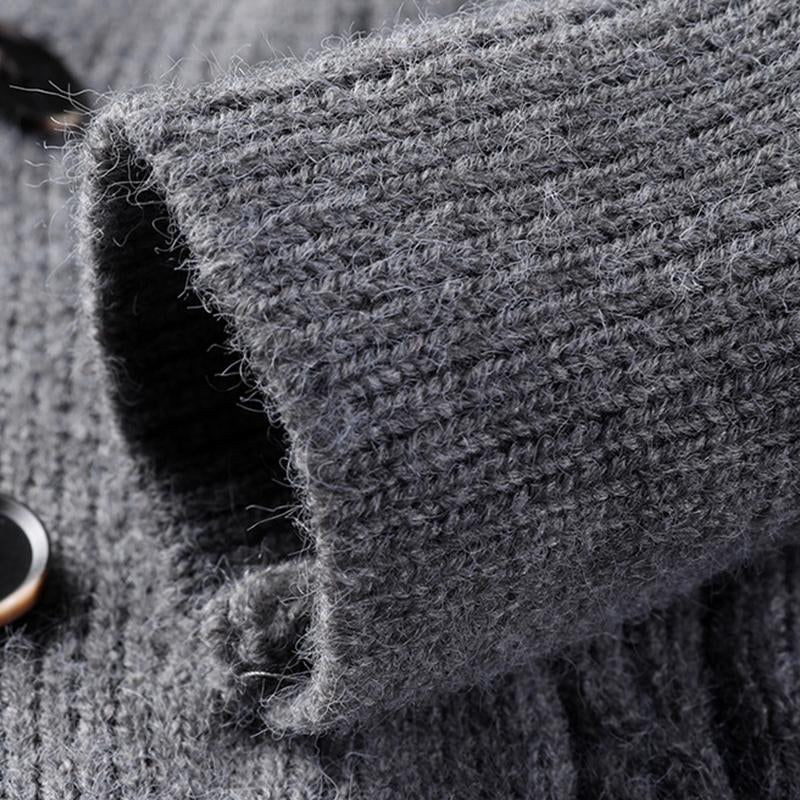 Mens Casual Solid Color V-Neck Single-Breasted Loose Knitted Cardigan 20976901M