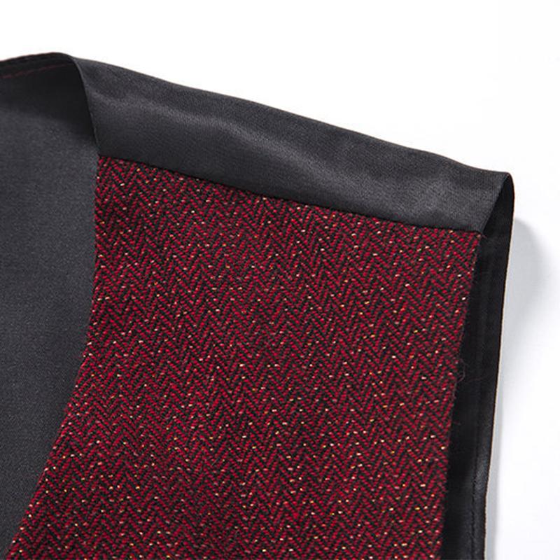 Mens Vintage V-Neck Single-Breasted Suit Vest (Shirt and Tie Excluded) 83234646M