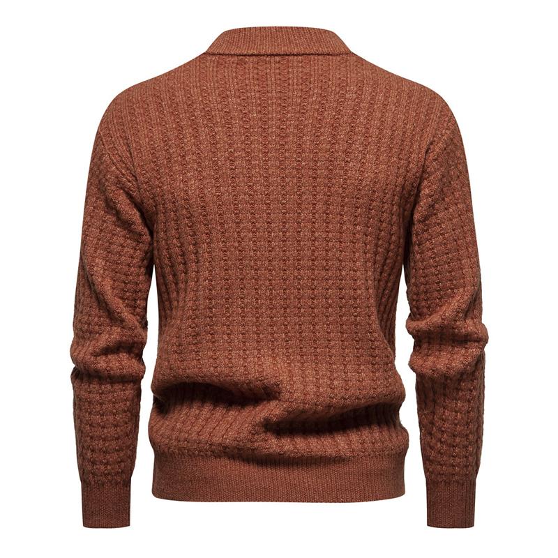 Mens Solid Color Crew Neck Knitted Pullover Sweater 72547782X