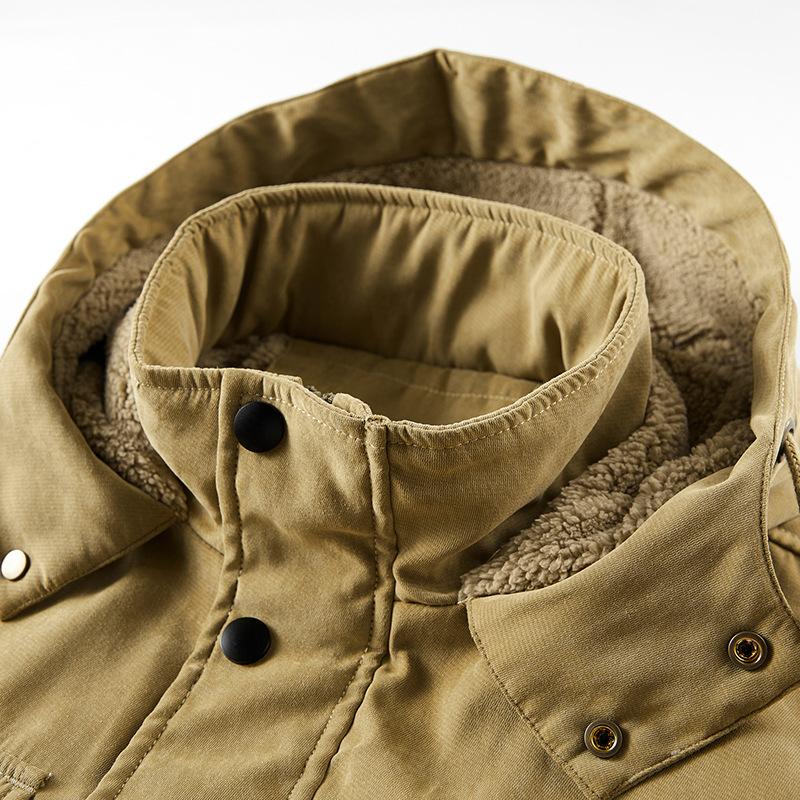 Mens Casual Loose Hooded Warm Cotton Coat 73962727M