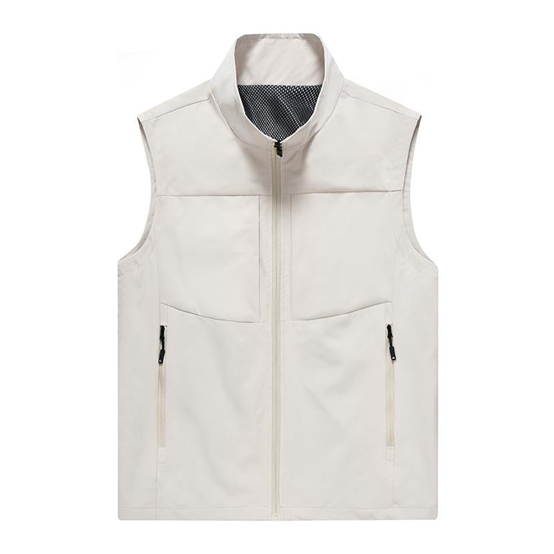 Mens Casual Stand Collar Thin Section Breathable Outdoor Vest 41399341M