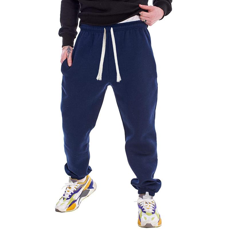 Mens Solid Color Plush Loose Elastic Waist Sports Casual Sweatpants 56549504Z