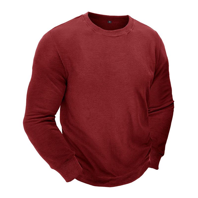 Mens Casual Outdoor Round Neck Fleece Warm Long-Sleeved Sweatshirt 55766743M