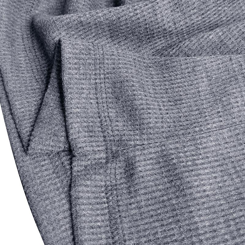 Mens Long Sleeve Outdoor Double Collar Waffle Crewneck Henley 48148003X